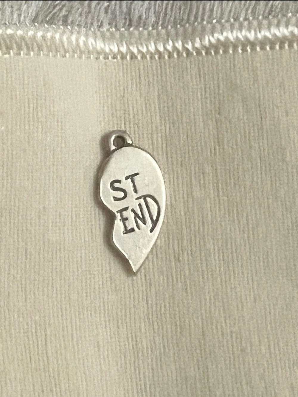 James Avery Silver ST/END Split Heart Charm